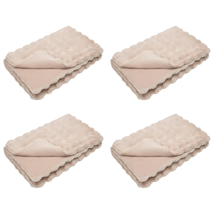 Vidaxl antislip deken van imitatie konijnenbont olite 4 st beige