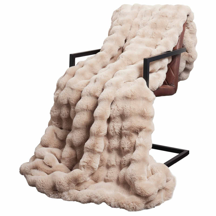 Vidaxl antislip deken van imitatie konijnenbont olite 4 st beige
