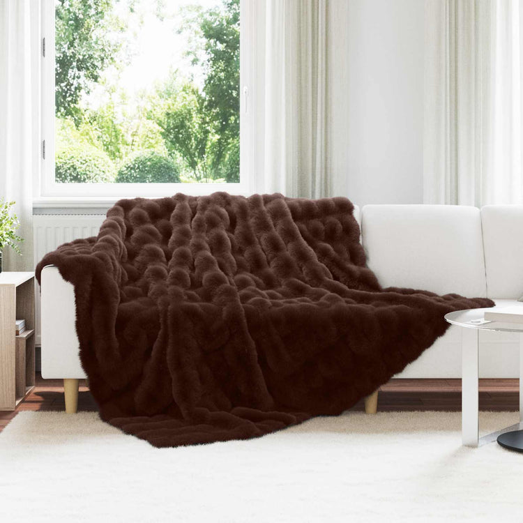 Vidaxl antislip deken van imitatie konijnenbont olite 4 st kameel