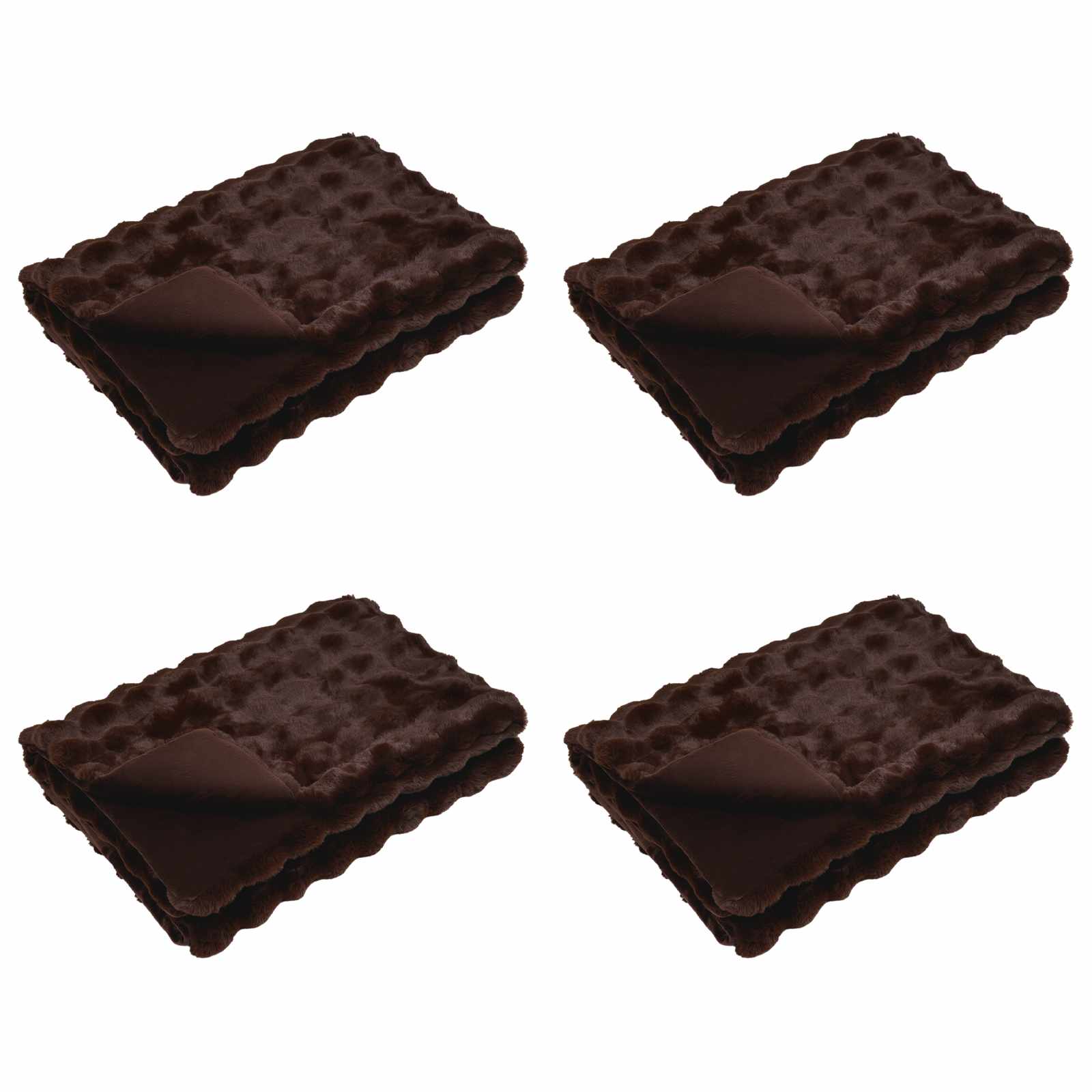Vidaxl neppels konijnenbont deken olite 4 pcs kameel 240 x 270 cm