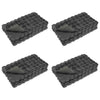 Vidaxl neppels konijnenbont deken olite 4 pcs donkergrijs 130 x 150 cm