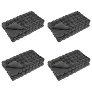 Vidaxl antislip deken van imitatie konijnenbont olite 4 st donkergrijs - afbeelding 2