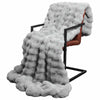 Vidaxl neppels konijnenbont deken olite grijs 240 x 270 cm polyester