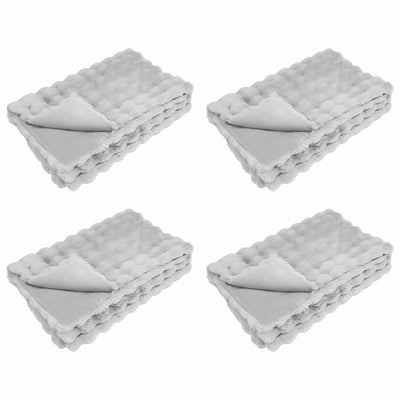 Vidaxl neppels konijnenbont deken olite 4 pcs grijs 130 x 150 cm
