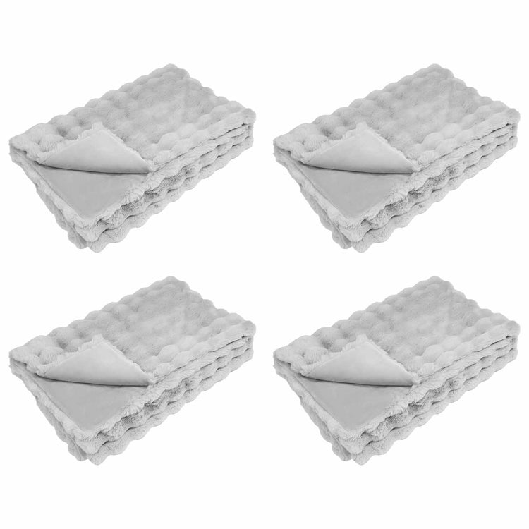 Vidaxl antislip deken van imitatie konijnenbont olite 4 st grijs