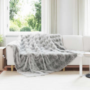 Vidaxl antislip deken van imitatie konijnenbont olite 4 st grijs - afbeelding 1