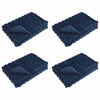 Vidaxl neppels konijnenbont deken olite 4 pcs marineblauw 130 x 150 cm