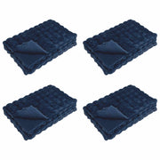 Vidaxl antislip deken van imitatie konijnenbont olite 4 st marineblauw - afbeelding 2