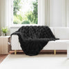 Vidaxl neppels konijnenbont deken olite zwart 130 x 150 cm polyester