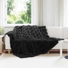 Vidaxl neppels konijnenbont deken olite zwart 220 x 240 cm polyester