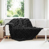 Vidaxl neppels konijnenbont deken olite 4 pcs zwart 150 x 220 cm