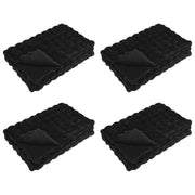 Vidaxl antislip deken van imitatie konijnenbont olite 4 st zwart - afbeelding 2