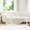 Vidaxl neppels konijnenbont deken olite wit 240 x 270 cm polyester