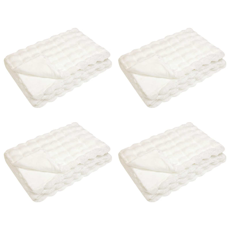 Vidaxl antislip deken van imitatie konijnenbont olite 4 st wit