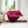 Vidaxl neppels konijnenbont deken olite bordeaux rood 130 x 150 cm