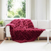 Vidaxl neppels konijnenbont deken olite bordeaux rood 150 x 220 cm