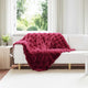 Vidaxl neppels konijnenbont deken olite 4 pcs bordeaux rood polyester