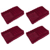 Vidaxl neppels konijnenbont deken olite 4 pcs bordeaux rood polyester