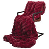 Vidaxl neppels konijnenbont deken olite 4 pcs bordeaux rood polyester