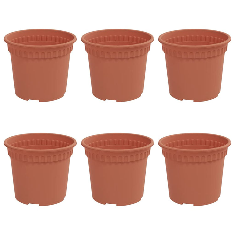 Vidaxl ronde bloempot 6 st baksteenrood ø 12,5 x 10 cm kunststof