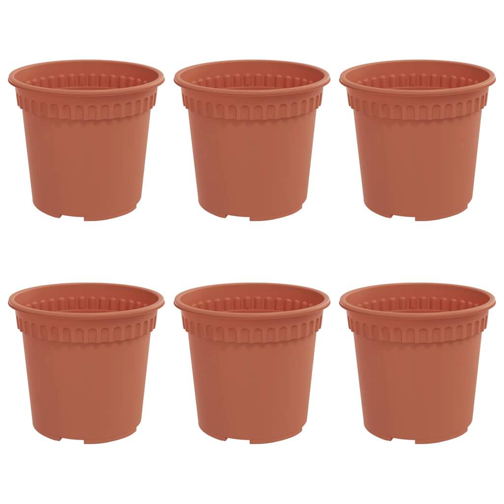 Vidaxl ronde bloempot 6 pcs baksteenrood ø 15 x 12 cm kunststof
