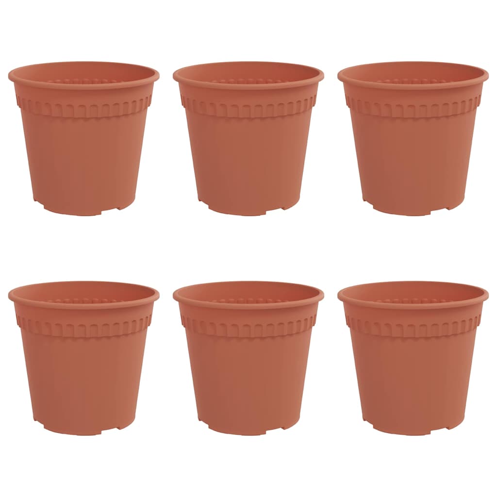 Vidaxl ronde bloempot 6 pcs baksteenrood ø 19 x 16 cm kunststof