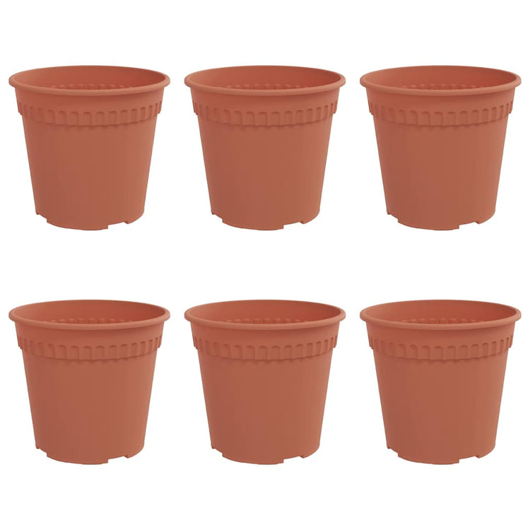 Vidaxl ronde bloempot 6 st baksteenrood ø 19 x 16,5 cm kunststof