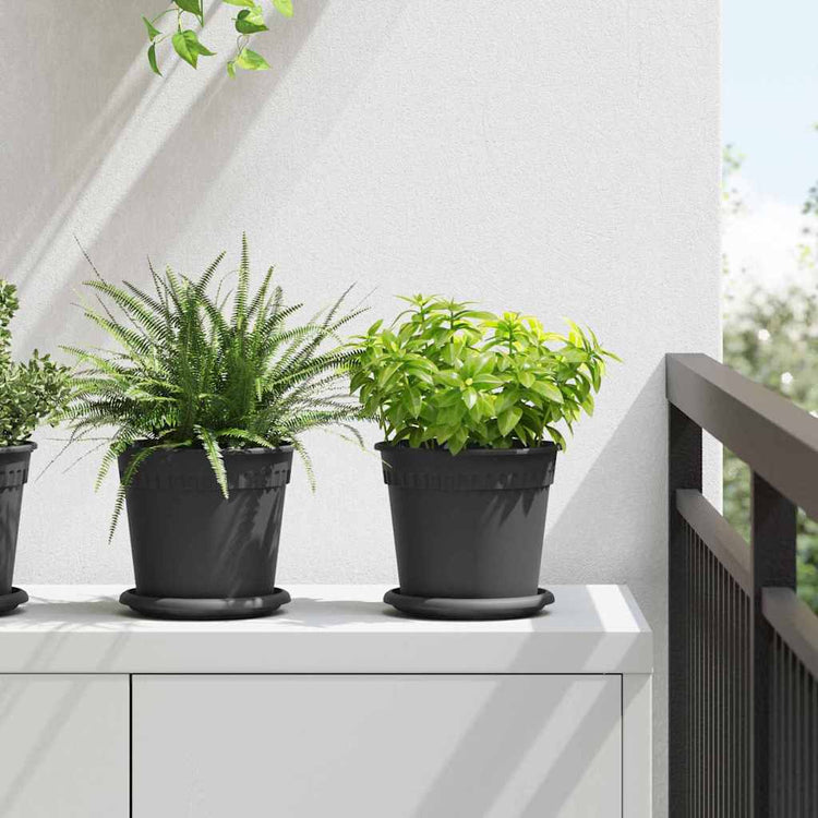 Vidaxl ronde bloempot 6 st zwart ø 19 x 16 cm kunststof