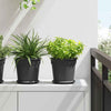 Vidaxl ronde bloempot 6 pcs zwart ø 19 x 16 cm kunststof