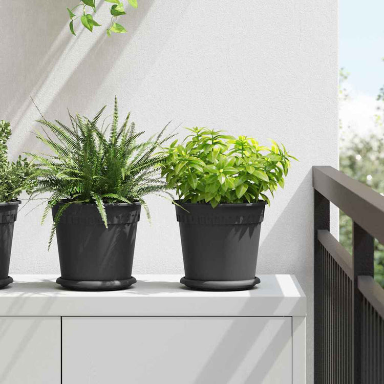 Vidaxl ronde bloempot 6 st zwart ø 19 x 16,5 cm kunststof