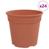 Vidaxl ronde bloempot 24 pcs baksteenrood ø 17 x 14 cm kunststof