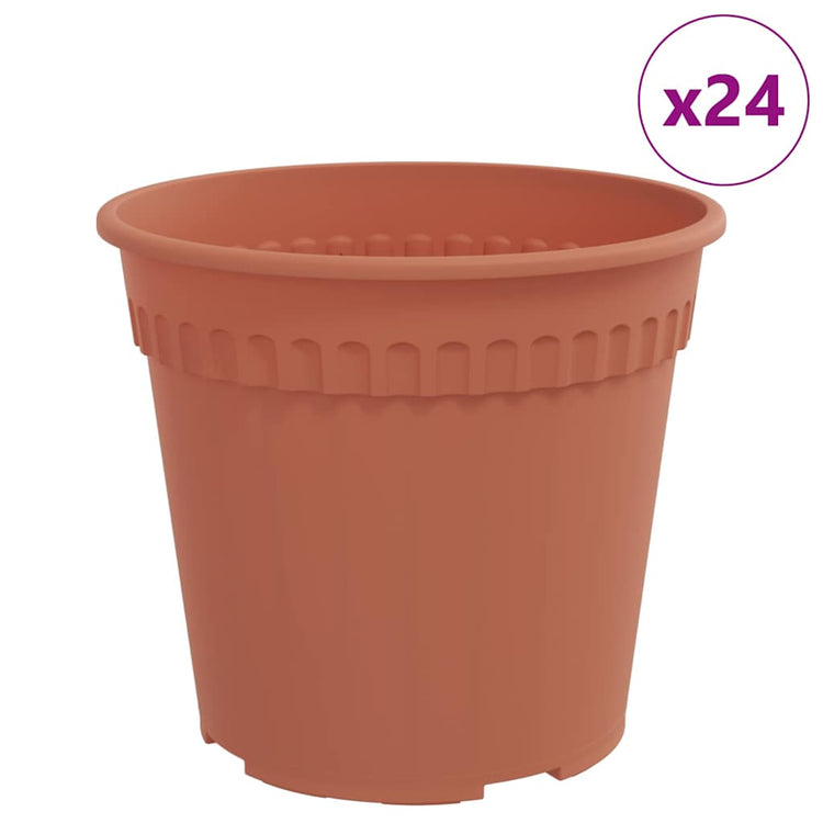 Vidaxl ronde bloempot 24 st baksteenrood ø 19 x 16 cm kunststof