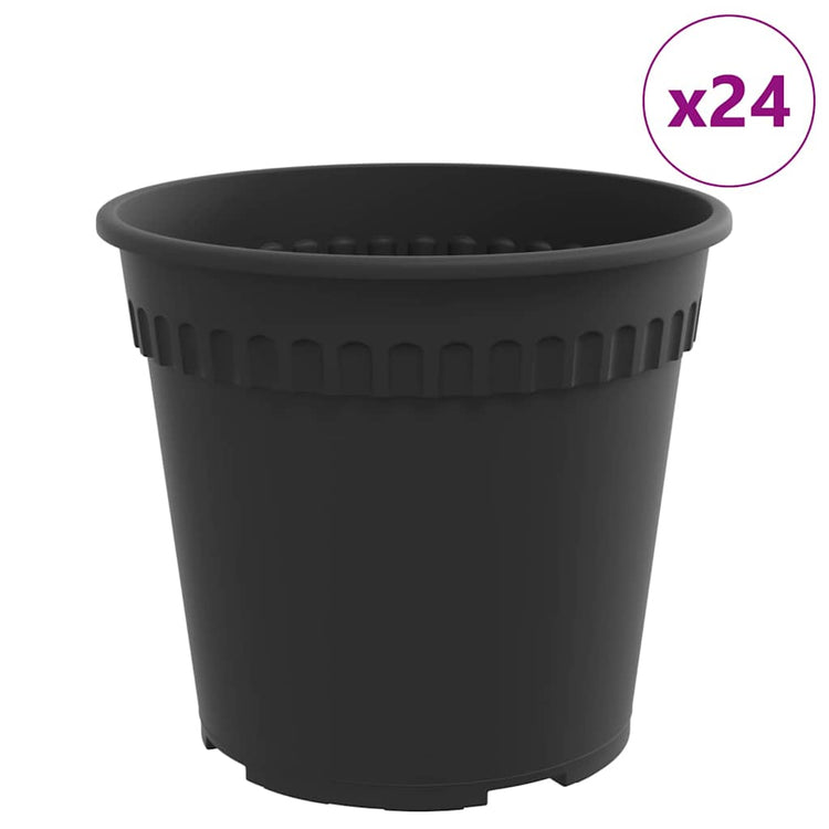 Vidaxl ronde bloempot 24 st zwart ø 19 x 16 cm kunststof