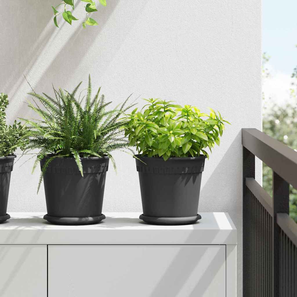 Vidaxl ronde bloempot 24 st zwart ø 19 x 16,5 cm kunststof