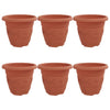 Vidaxl ronde bloempot 6 pcs baksteenrood ø 26 x 21.5 cm kunststof