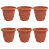 Vidaxl ronde bloempot 6 pcs baksteenrood ø 26 x 21.5 cm kunststof