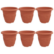 Vidaxl ronde bloempot 6 st baksteenrood ø 26 x 21.5 cm kunststof - afbeelding 2