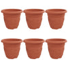 Vidaxl ronde bloempot 6 pcs baksteenrood ø 26 x 21.5 cm kunststof