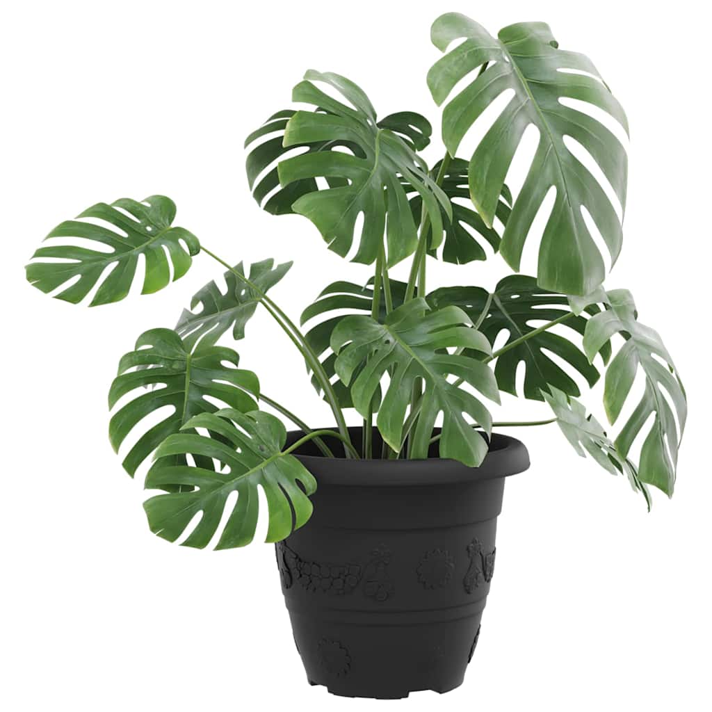 Vidaxl ronde bloempot 6 pcs zwart ø 26 x 21.5 cm kunststof