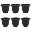 Vidaxl ronde bloempot 6 pcs zwart ø 26 x 21.5 cm kunststof