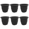 Vidaxl ronde bloempot 6 pcs zwart ø 26 x 21.5 cm kunststof