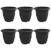 Vidaxl ronde bloempot 6 st zwart ø 30 x 25 cm kunststof - afbeelding 2