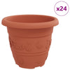 Vidaxl ronde bloempot 24 pcs baksteenrood ø 26 x 21.5 cm kunststof