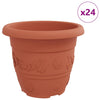 Vidaxl ronde bloempot 24 pcs baksteenrood ø 26 x 21.5 cm kunststof