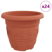 Vidaxl ronde bloempot 24 st baksteenrood ø 30 x 25 cm kunststof - afbeelding 2