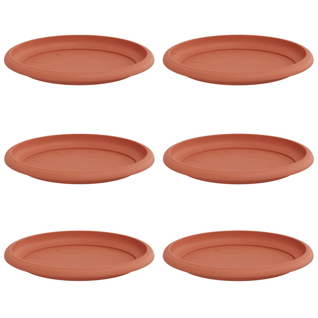 Vidaxl ronde bloemenschalen 6 pcs baksteenrood ø 19 x 2 cm kunststof