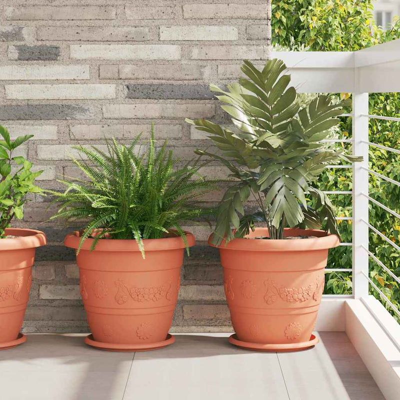 Vidaxl ronde bloemenschalen 6 pcs baksteenrood ø 27 x 2,5 cm kunststof