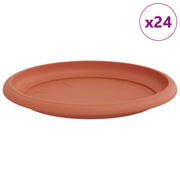 Vidaxl ronde bloemenschalen 24 st baksteenrood ø 17,5 x 2 cm kunststof - afbeelding 2