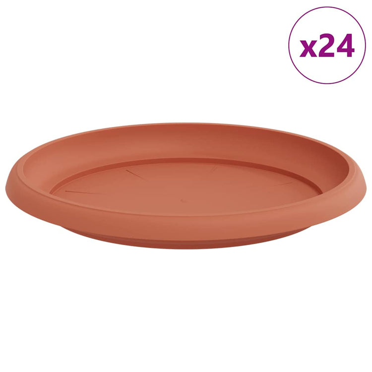 Vidaxl ronde bloemenschalen 24 st baksteenrood ø 21,5 x 2,5 cm