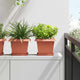 Vidaxl vierkante bloempot 6 st baksteenrood 23 x 23 x 17,5 cm